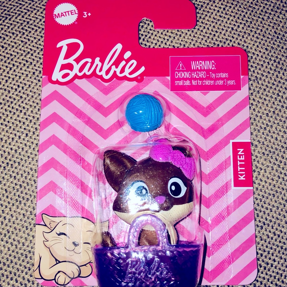 BUNDLE•ONLY! NWT Barbie Mini Kitty in Basket + Yarn Miniature Figurine - Picture 5 of 5